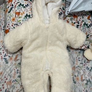 White 0-3 months teddy bear baby Onesie